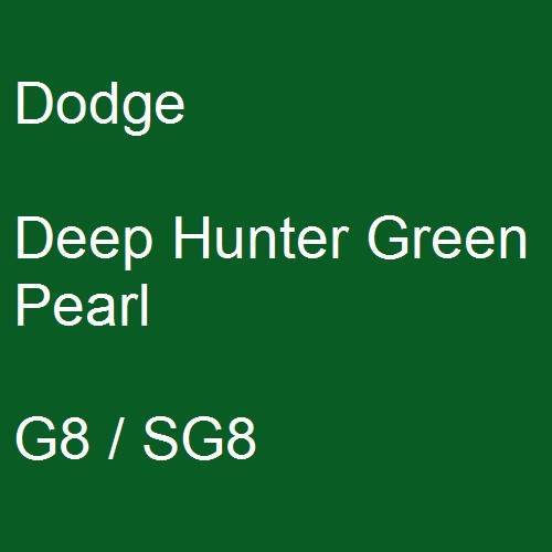 Dodge, Deep Hunter Green Pearl, G8 / SG8.